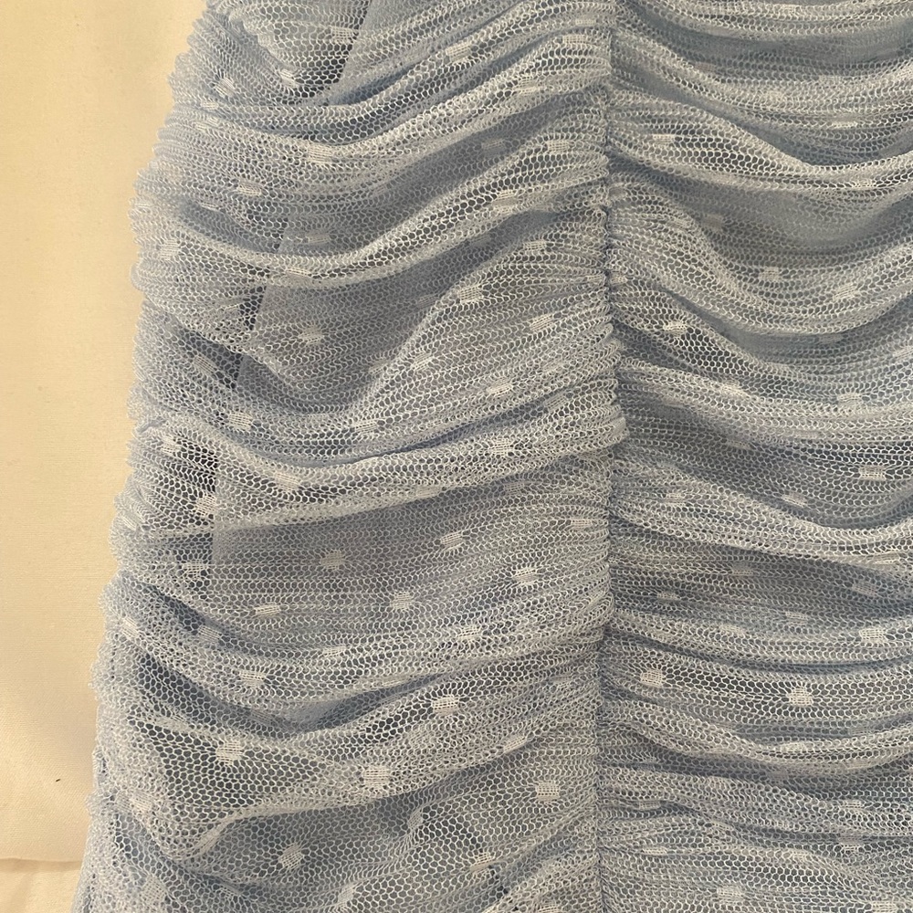 New Ruched Mesh Mini Dress - Picture 3 of 4